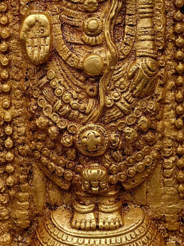 Exotic India 10" Tirupati Balaji (Venkateshvara) With Kirtimukha Arch | Brass Statue 