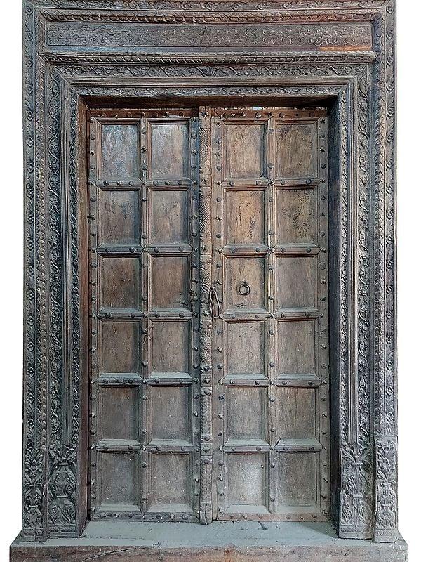 exotic india 100" Large Metal Studded Door | Wood Door For Home 