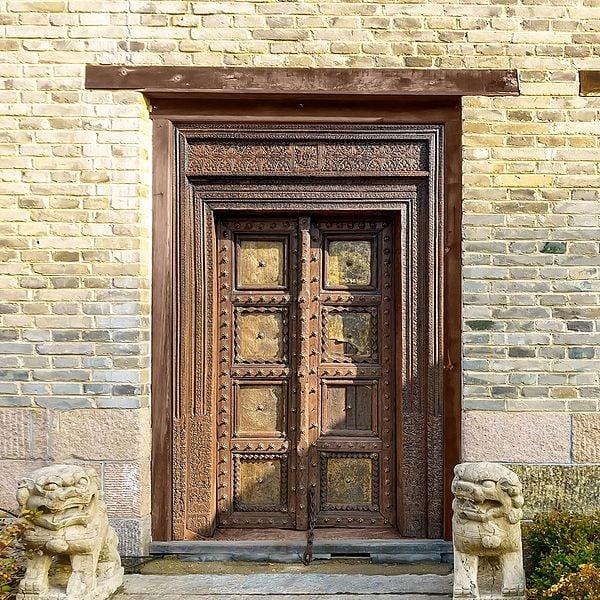 Exotic India 103" Large Wood Front Door | Jodhpuri Wood Door 