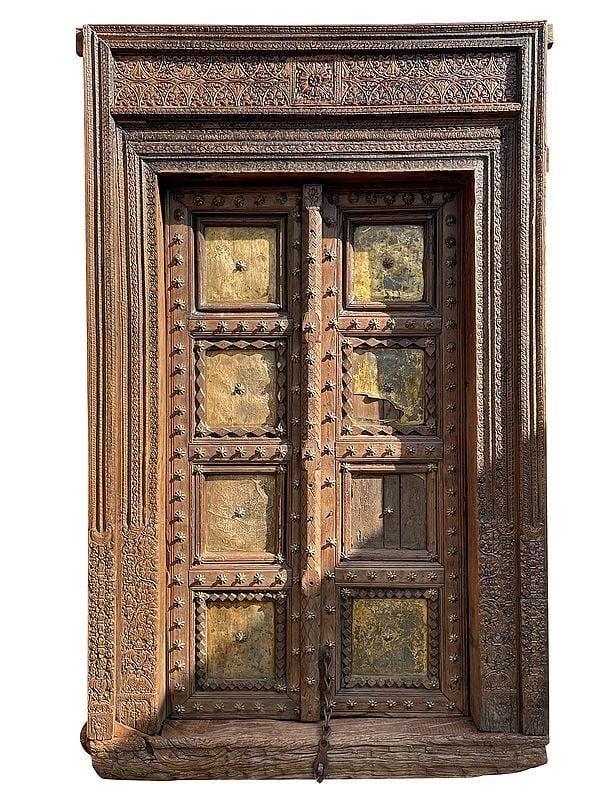 exotic india 103" Large Wood Front Door | Jodhpuri Wood Door 