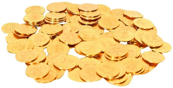 Exotic India 108 Coins For Lakshmi Puja With Lakshmi Ji And Lotus Images 