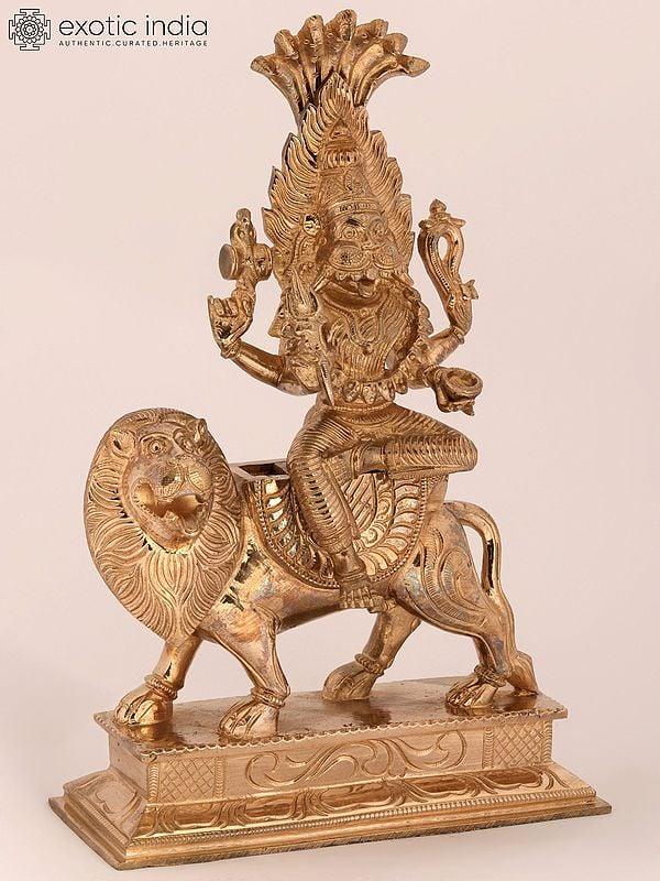 Exotic India 11'' Goddess Pratyangira (Durga Avatar) | Bronze Statue 