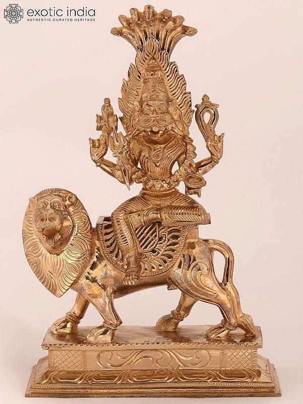 exotic india 11'' Goddess Pratyangira (Durga Avatar) | Bronze Statue 