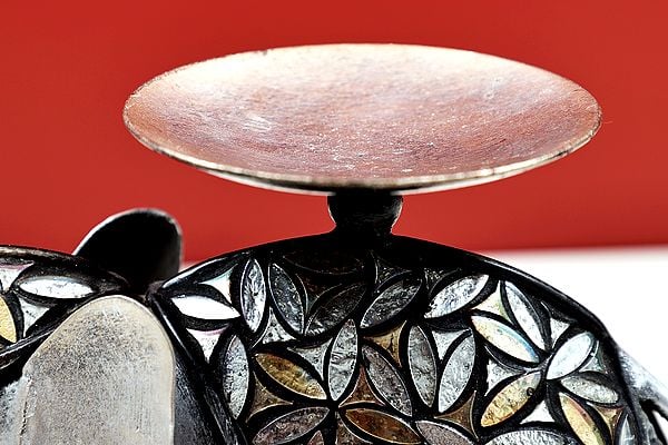 Exotic India 11" Handmade Decorative Elephant Candle Holder 