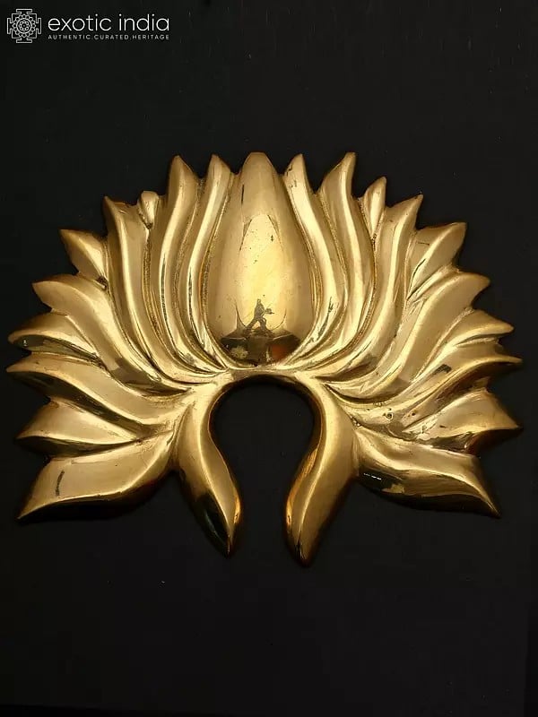 Exotic India 11" Set Of Three Lotuses Wall Decor | Home Decor 