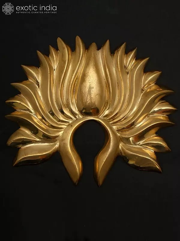 Exotic India 11" Set Of Three Lotuses Wall Decor | Home Decor 