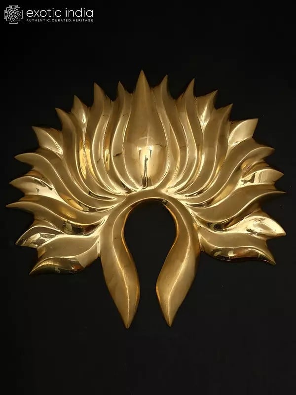 Exotic India 11" Set Of Three Lotuses Wall Decor | Home Decor 