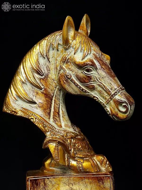Exotic India 11" Stylized Horse Design Clock | Table Decor 