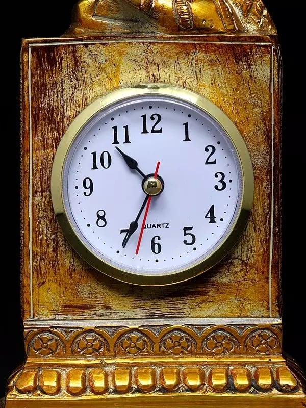 Exotic India 11" Stylized Horse Design Clock | Table Decor 
