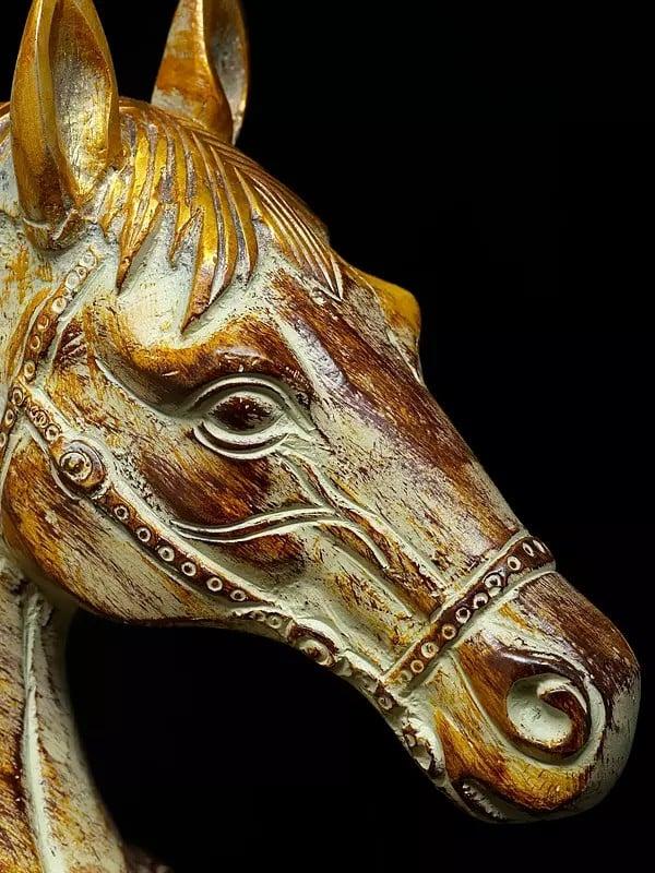 Exotic India 11" Stylized Horse Design Clock | Table Decor 