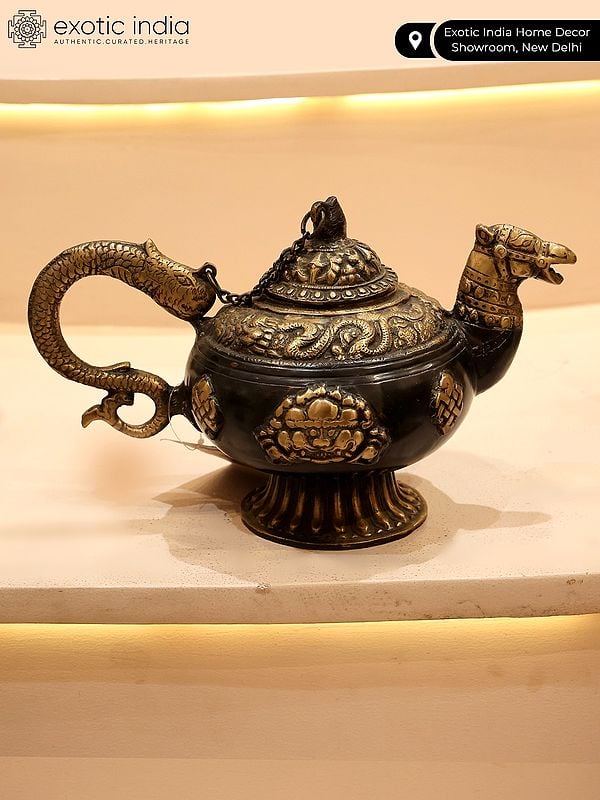 Exotic India 12" Camel Design Buddhist Monastery Kettle In Brass 