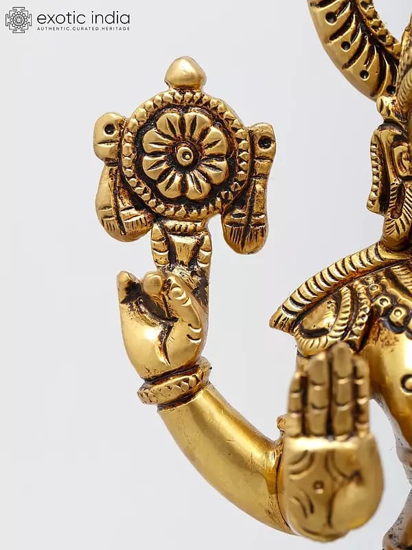 Exotic India 12" Dashavatara Of Lord Vishnu | Set Of Ten | Brass Statues 