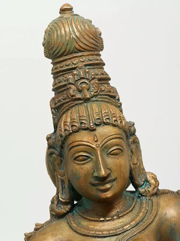 Exotic India 12" Goddess Uma (Bhoga Shakti) | Madhuchista Vidhana (Lost-Wax) | Panchaloha Bronze From Swamimalai 