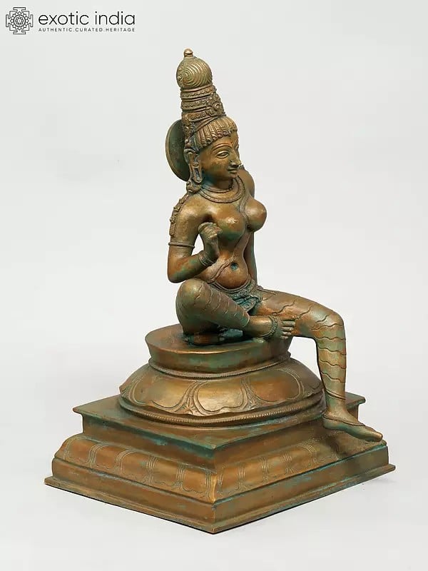 Exotic India 12" Goddess Uma (Bhoga Shakti) | Madhuchista Vidhana (Lost-Wax) | Panchaloha Bronze From Swamimalai 