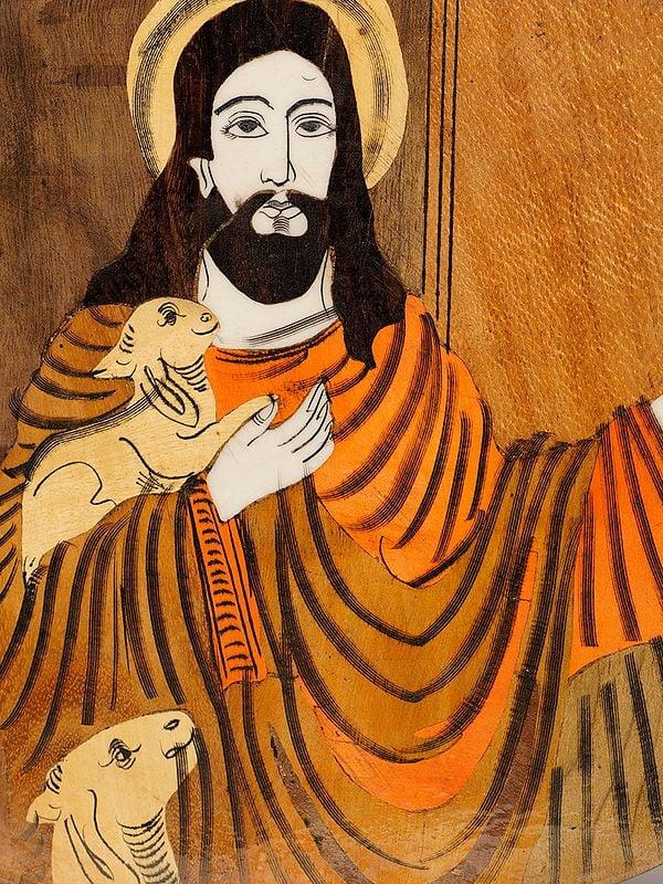 Exotic India 12" Lamb Lap Of The Jesus | Rosewood Panel With Inlay Work 