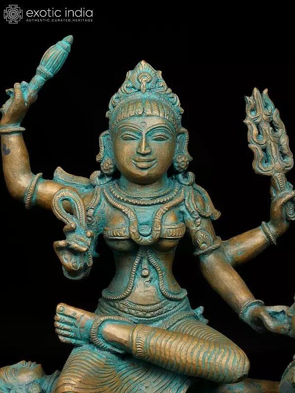 Exotic India 12" Mahavidya Goddess Baglamukhi | Madhuchista Vidhana (Lost-Wax) | Panchaloha Bronze From Swamimalai 