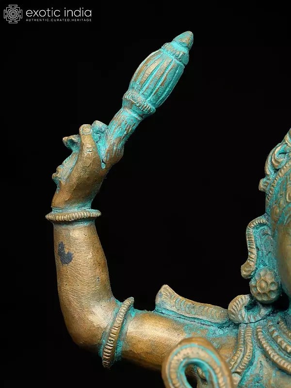 Exotic India 12" Mahavidya Goddess Baglamukhi | Madhuchista Vidhana (Lost-Wax) | Panchaloha Bronze From Swamimalai 