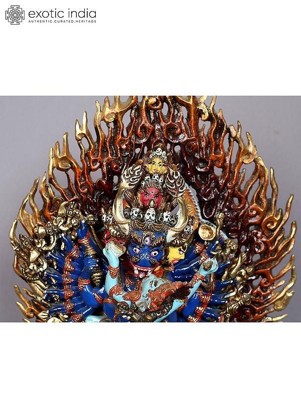 Exotic India 12" Megh Sambara Copper Statue From Nepal 