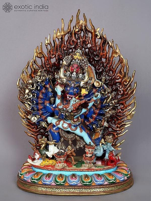 exotic india 12" Megh Sambara Copper Statue from Nepal 