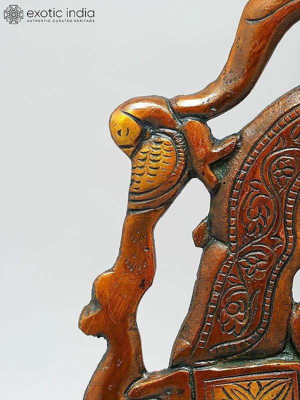 Exotic India 12" Peacock Design Kirtimukha Temple Arch (Prabhavali) | Made In India 