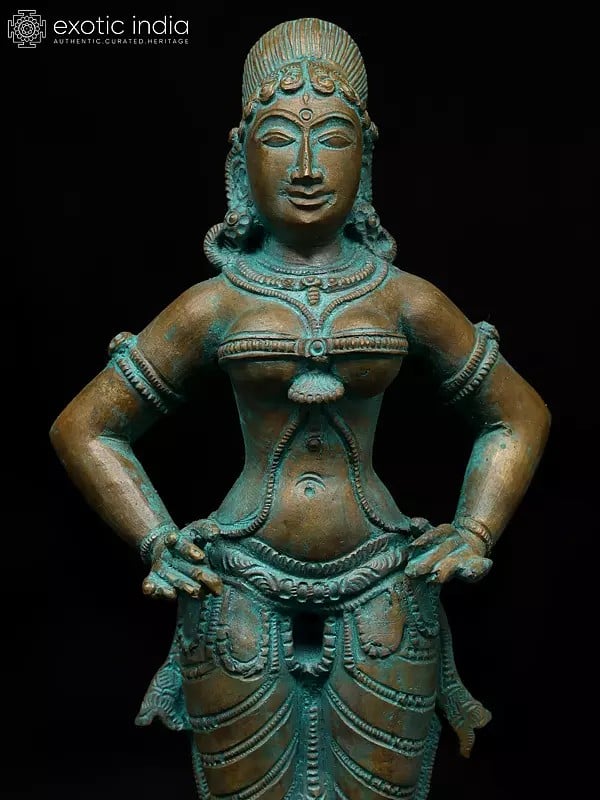 Exotic India 12" Standing Lord Vitthal (Panduranga) With Rukmini | Madhuchista Vidhana (Lost-Wax) | Panchaloha Bronze From Swamimalai 