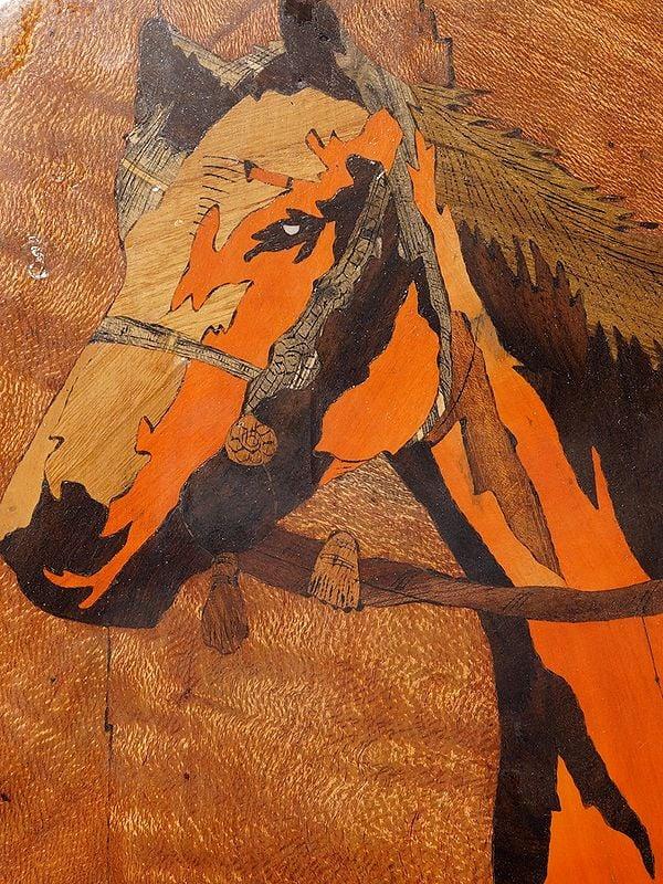 Exotic India 12" The Horse Head | Rosewood Panel With Inlay Work 