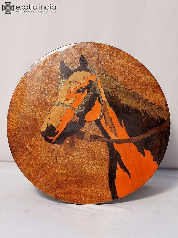 exotic india 12" The Horse Head | Rosewood Panel With Inlay Work 
