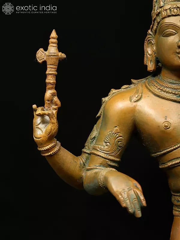 Exotic India 13" Ardhanarishvara (Shiva-Shakti) | Madhuchista Vidhana (Lost-Wax) | Panchaloha Bronze From Swamimalai 