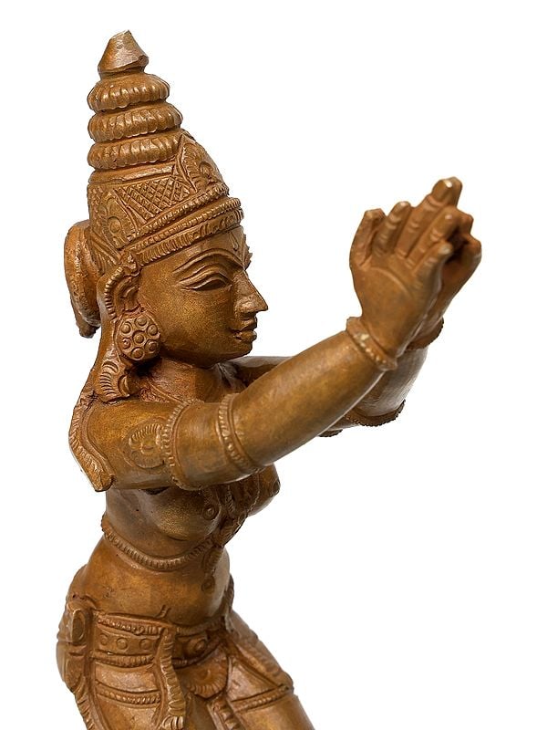 Exotic India 13" Dancing Lord Shiva With Devi Parvati | Set Of 2 | Bronze Statues 