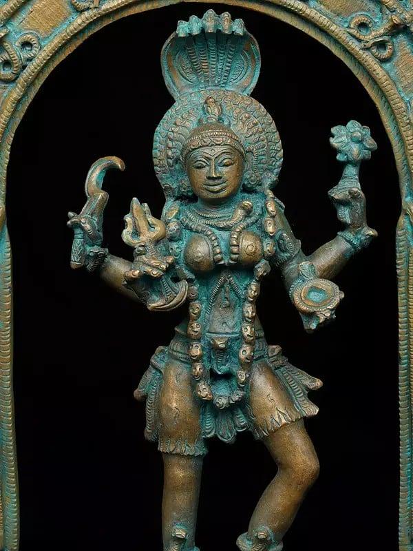Exotic India 13" Goddess Kali | Madhuchista Vidhana (Lost-Wax) | Panchaloha Bronze From Swamimalai 