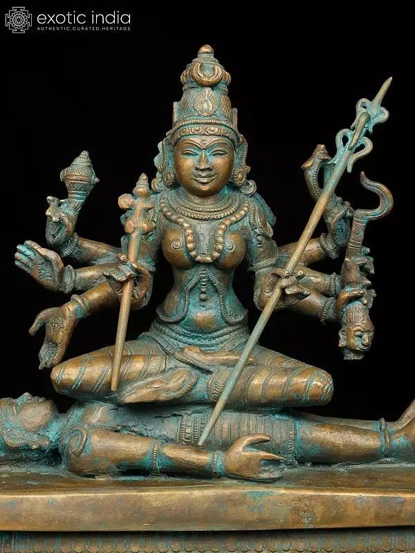 Exotic India 13" Goddess Rajarajeshvari (Tripura Sundari) | Madhuchista Vidhana (Lost-Wax) | Panchaloha Bronze From Swamimalai 