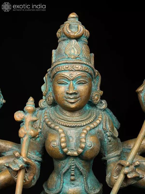 Exotic India 13" Goddess Rajarajeshvari (Tripura Sundari) | Madhuchista Vidhana (Lost-Wax) | Panchaloha Bronze From Swamimalai 