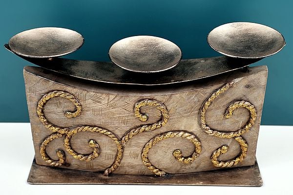 exotic india 13" Handmade Decorative Wooden Candle Stand