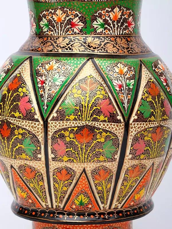Exotic India 13" Papier Mache Flower Vase | Home Decor 