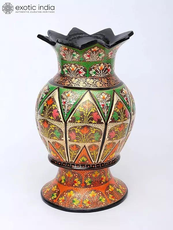 exotic india 13" Papier Mache Flower Vase | Home Decor 