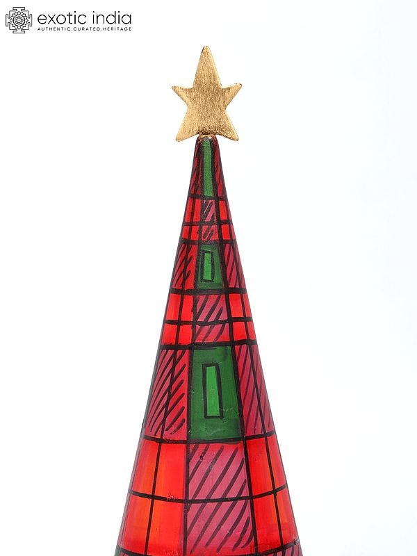 Exotic India 13" Set Of Three Christmas Trees Table Decor | Holiday Decor 
