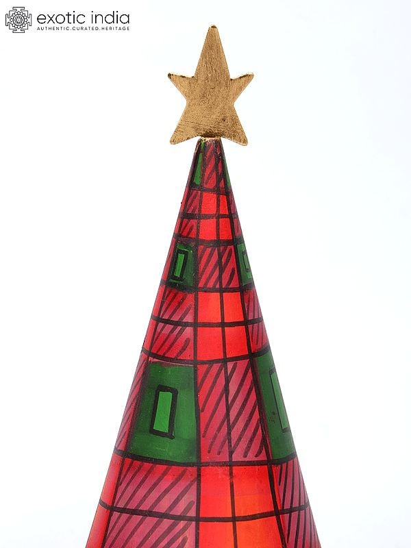 Exotic India 13" Set Of Three Christmas Trees Table Decor | Holiday Decor 