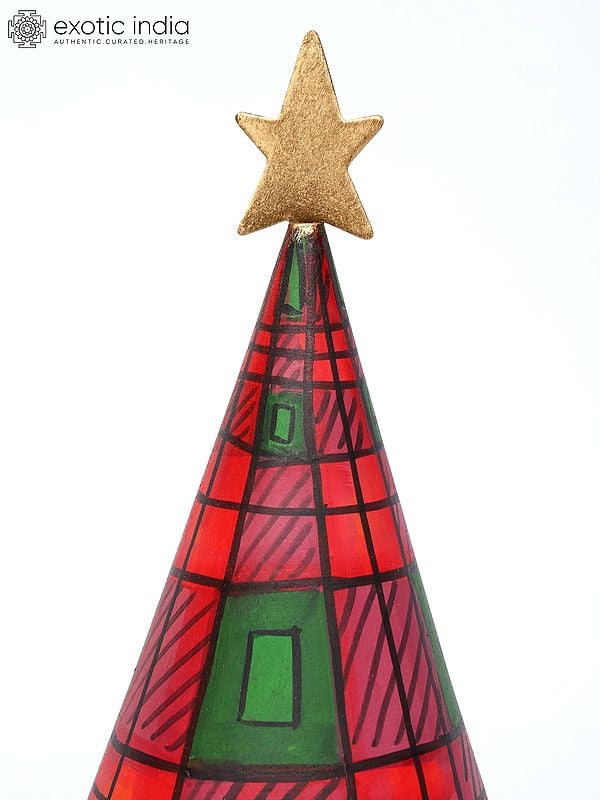 Exotic India 13" Set Of Three Christmas Trees Table Decor | Holiday Decor 