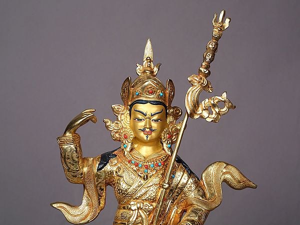 Exotic India 13" Standing Guru Padmasambhava Idol From Nepal 