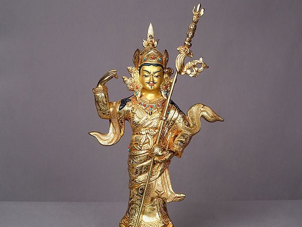 Exotic India 13" Standing Guru Padmasambhava Idol From Nepal 