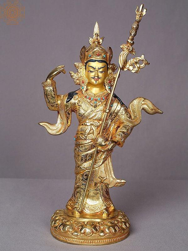 exotic india 13" Standing Guru Padmasambhava Idol From Nepal 