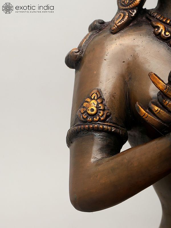 Exotic India 13" Tibetan Buddhsit Deity Vajradhara | Brass Statue 