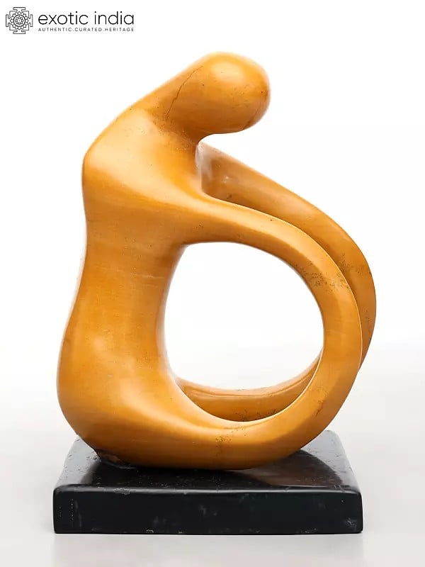 Exotic India 14" Abstract Yoga Figure | Modern Art Sculpture | Home Decor