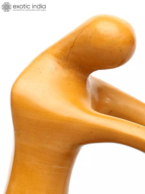 Exotic India 14" Abstract Yoga Figure | Modern Art Sculpture | Home Decor