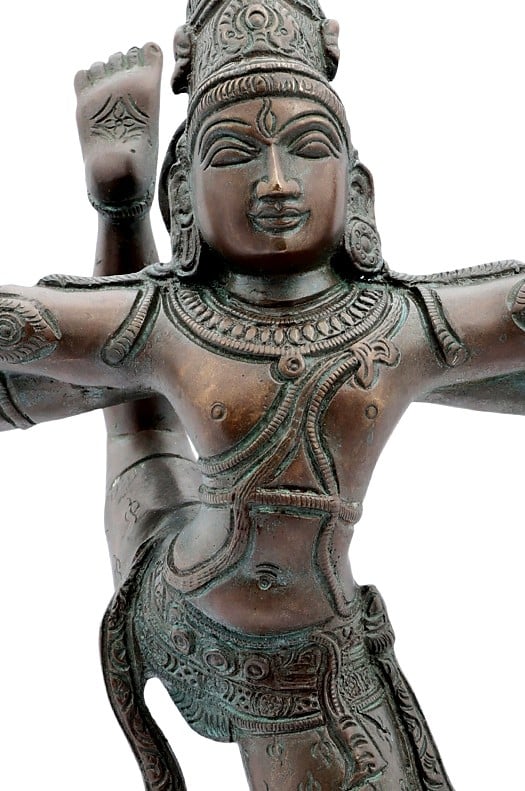 Exotic India 14" Ananda Tandava Shiva Brass Statue | Handmade | Made In India 