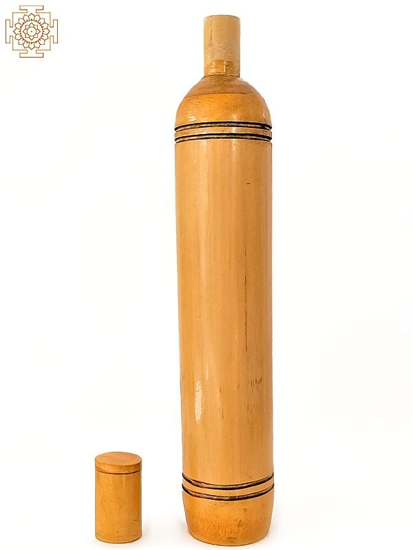 Exotic India 14" Bamboo Handmade Water Bottle - 750 Ml | Kitchen And Dining Utensils