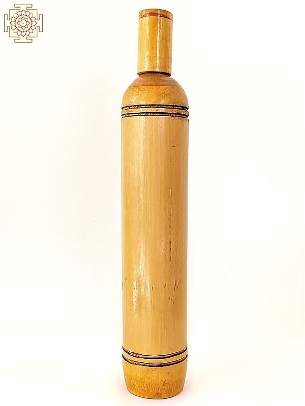 exotic india 14" Bamboo Handmade Water Bottle - 750 ml | Kitchen and Dining Utensils 