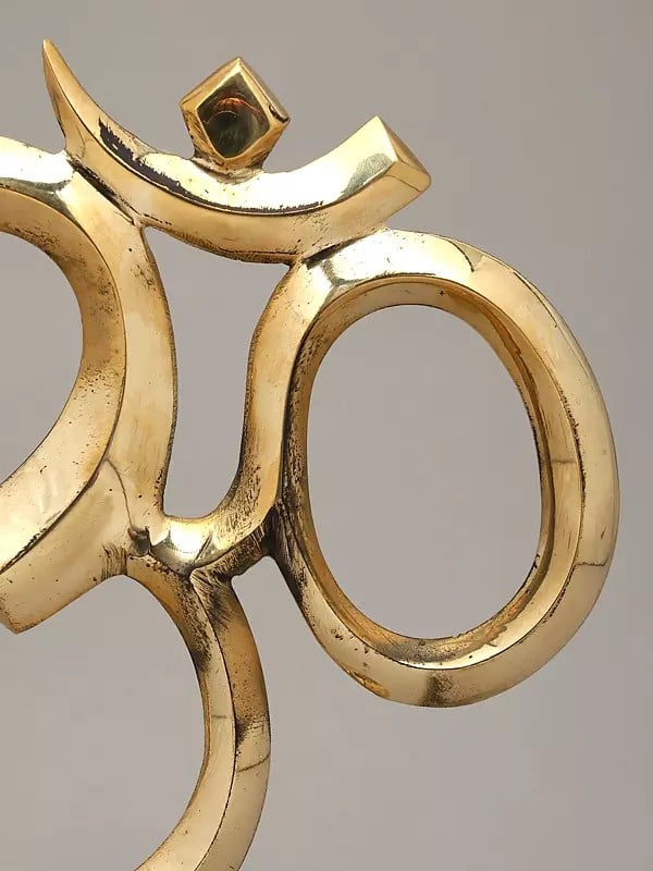 Exotic India 14" Brass Om (Aum) - Symbol Of Hinduism | Handmade | Made In India 