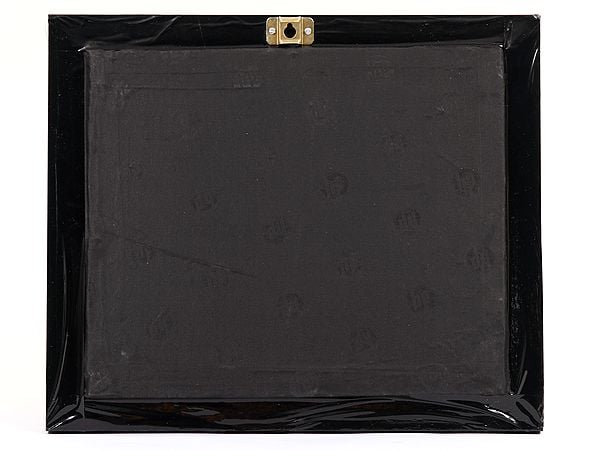 Exotic India 14" Framed Adiyogi Shiva Tanjore Painting