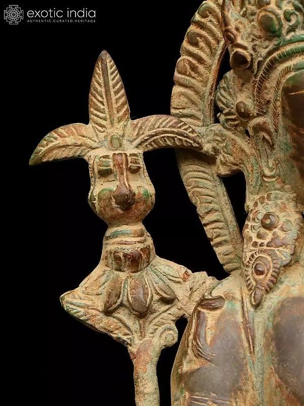 Exotic India 14" Maitreya Buddha (Future Buddha) | Buddhist Brass Statue 